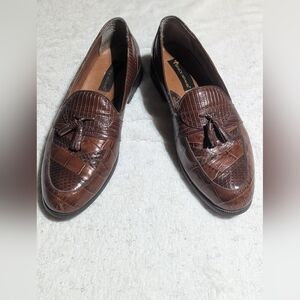 Stacy Adams Exotic Genuine Snake Skin Tassel Loafers Brown Men’s 13M